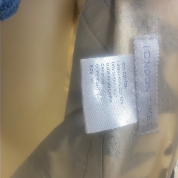 London Times Cream Navy Printed Cotton Maxi Dress - Picture 11 of 12